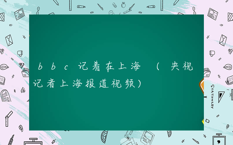 bbc记着在上海 (央视记者上海报道视频)